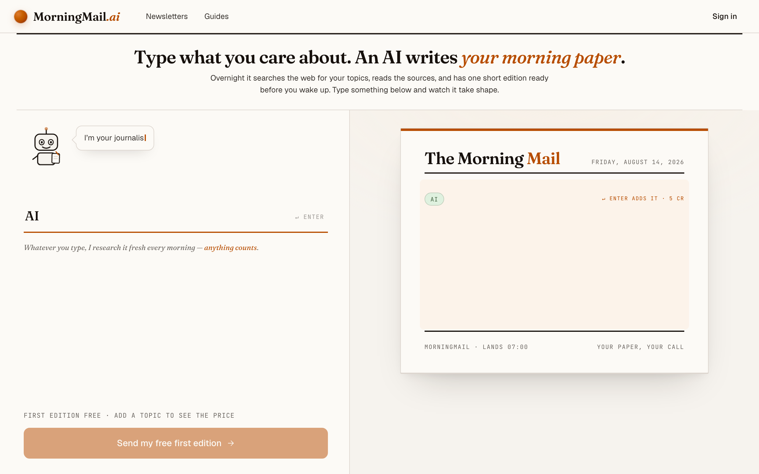 Type your topic: AI