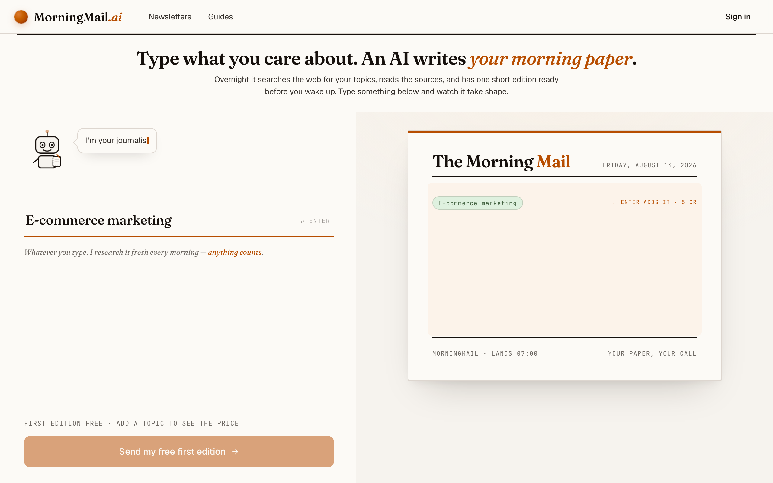 Type your topic: E-commerce marketing